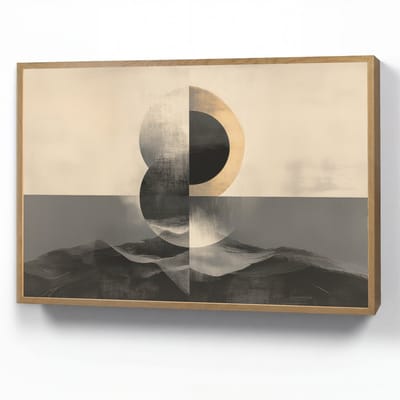 Wandlamp 90x60 cm - Oplaadbaar - Cirkels - Schaduw - Abstract - Wandlampen binnen woonkamer - Slaapkamer lamp - Decoratieve nachtlamp - Vloerlamp draadloos
