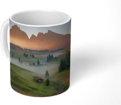 Mok - Koffiemok - Berg - Mist - Landschap - Mokken - 350 ML - Beker - Koffiemokken - Theemok
