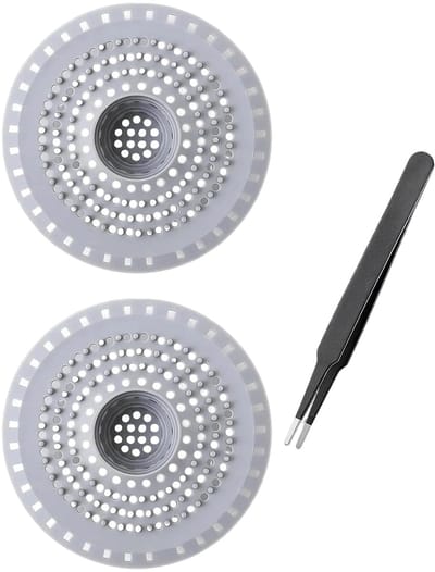 Siliconen Haarvanger voor Badkuipen - Afvoerfilter voor Badkamer, Bescherming tegen Verstoppingen en Geurtjes, 2 Stuks (Grijs)