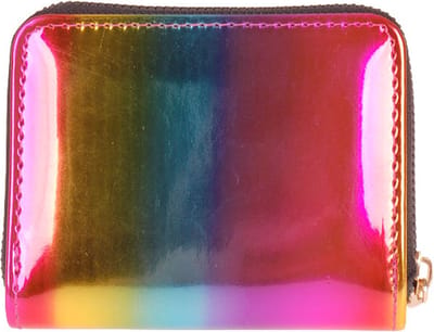 Portemonnee regenboog metallic - 10 cm