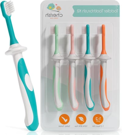 Babytandenborstel Set - Peuter Tandenborstels - Mondverzorging Baby - Ontworpen door Tandarts - 4 Stuks - Multicolor