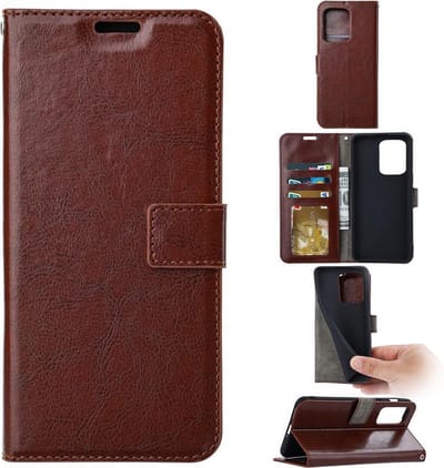 Bookcase Geschikt voor: Motorola Moto Edge 40 - Bruin - portemonnee hoesje - Book Cover