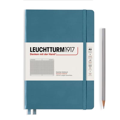 Leuchtturm1917 A5 Medium Notitieboek Squared / Geruit Stone Blue
