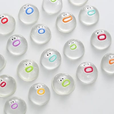 10 pièces Squishy Mini Transparent Expression Jouet Anti-Stress Jouets Sensoriels Fidget pour Enfants Adultes Anxiété Relaxation Squeeze Cadeau white