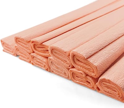 Crêpepapier Rollen - Knutselpapier Hobby Papier - Decoratie Knutselen Inpakken - 10 Pastel Kleuren - 200x50cm Per Rol - Perzik Lichtoranje