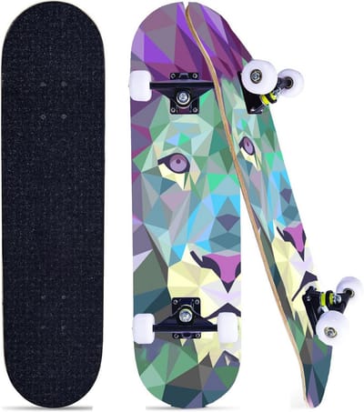 Compleet Skateboard voor Beginners en Gevorderden 8 Lagen Esdoornhout Dubbele Concave