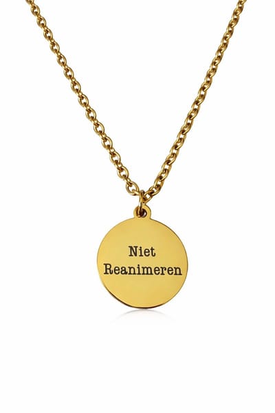 Niet Reanimeren GKR - Ketting - RVS/Stainless steel - 50 cm - Goudkleurig