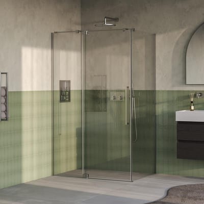 Brauer Stellar - Douchecabine met Draaideur - Helder Glas - 120x80x200 cm - Omkeerbaar - incl. Glascoating - PVD RVS-Kleurig Geborsteld
