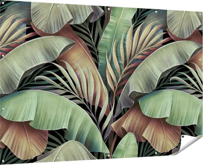 Gards Tuinposter Tropische Bladeren - 180x120 cm - Tuindoek - Tuindecoratie - Wanddecoratie buiten - Tuinschilderij