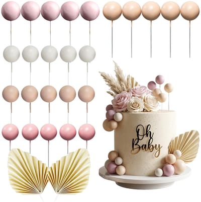 Dailygoods- Taartdecoraties 27 Stuks - Taarttoppers - Decoratieve Taartrekwisieten - Babyshower - Verjaardagsfeest - Stevig Plastic Materiaal