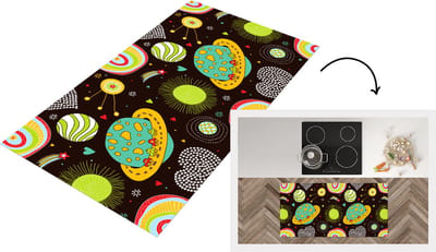 Keukenloper - Loper keuken - Patronen - Ruimte - Planeten - 120x60 cm - Keukenloper vinyl