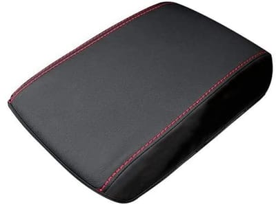 Dailygoods- Consolehoes Zacht Microvezelleer - Armleuning Hoes - Bescherming - Geschikt voor M*azda CX5 2018-2022 - Zwart/Rood - Perfecte Pasvorm - Armleuninghoes