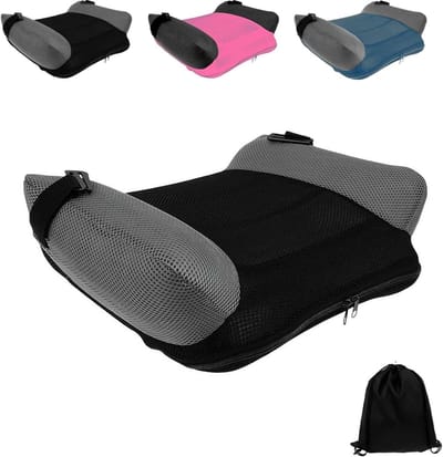 Opblaasbare Autostoelverhoger voor Kinderen - Zitverhoger - Draagbare Reis Autozitje met Draagtas & Veilige Gesp - Ademend 3D Mesh - Opblaasbare Booster - Machinewasbaar - Snel Opblazen / Laten leeglopen - Voor Thuis/Eten/Reizen - Zwart - SOLLBRY®