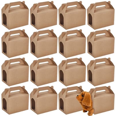 Dailygoods- Feestgeschenkdozen 36 stuks - 9 x 14 x 14,6 cm - Venster 7,3 x 5,25 cm - Perfect voor snoep/snacks - Verjaardagsfeestjes - Huisdierthema evenementen - Cadeauverpakking