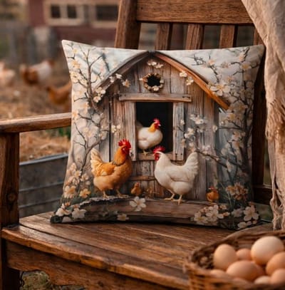 Countryside Chickens Collection Kussenhoes - 45x45 cm