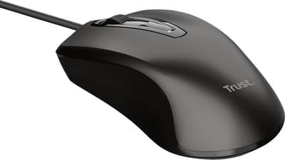 Trust BASICS MOUSE - Muis - Optisch - 3 knoppen - Zwart