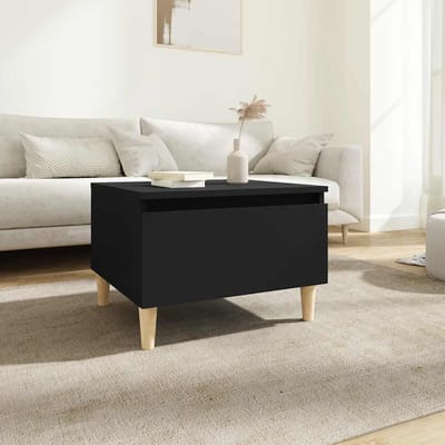 vidaXL - Bijzettafel - 50x46x35 - cm - bewerkt - hout - zwart
