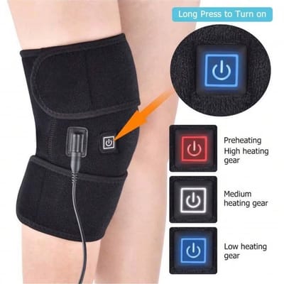 Oplaadbare Kniebrace met Warmte en Trilling – Verwarmde Kniebeschermer voor Kniepijn Verlichting – Elektrisch Knie Massage Apparaat – Verstelbaar en Draagbaar