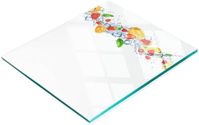 Multifunctionele decoratieve snijplank van hard staal voor in de keuken, met fruit en ijs, 60x52 cm