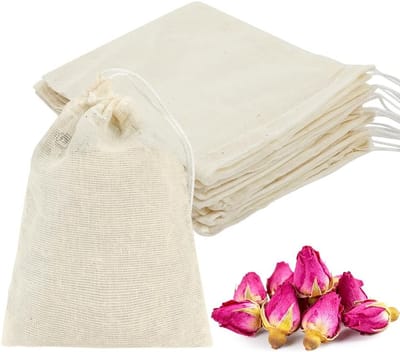 Theezakjes voor Losse Thee - 25 Stuks Wegwerpzakjes met Trekkoord - Ideaal voor Kruiden, Specerijen en Koffie - 7 x 10 cm