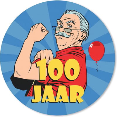 Muismat rond 20x20 cm - Mousepad Verjaardag - Man - 100 - Ronde muismatten