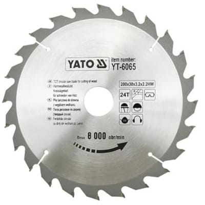 TCT Zaagblad Hout 205 x 18 x 24 mm voor Cirkelzaag en Tafelzaag