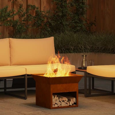 vidaXL - Vuurkorf - Roestkleurig - 50 - x - 50 - x - 40 - cm - weervast - staal