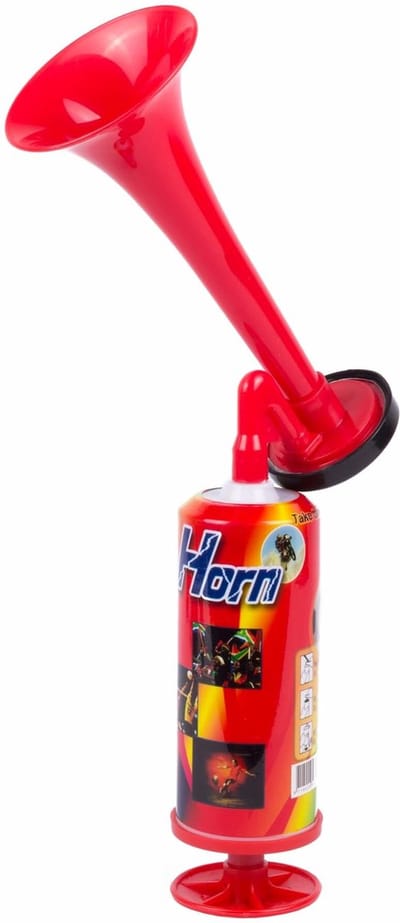 Benson Luchthoornset met handpomp - kunststof - handmodel - rood