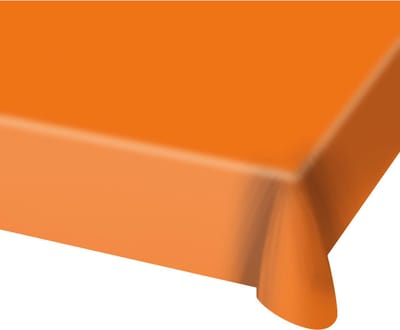 Tafelkleed - 2x stuks - oranje - 130 x 180 cm - plastic - Tafellakens/tafelkleden voor verjaardag of feestje