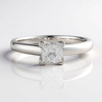 Cavill - Zilveren ring - 925 Sterling Zilver geplatineerd - 0,94 ct Princess Cambodjaanse Zirkoon - Elegante damesring met krabbezette zetting