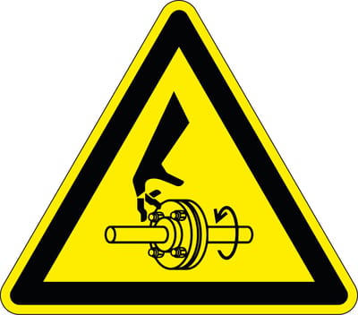 Pas op voor roterende as sticker 25 mm - 10 stuks per kaart