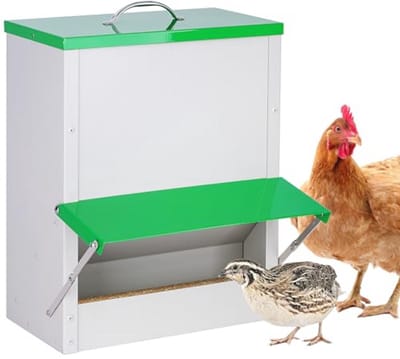 Automatische pluimveevoederbak met grote capaciteit - 11 kg eendenvoeder met deksel voor kippen en eenden
