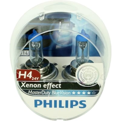 Lamp Halogeen PHILIPS H4 Master Duty Blue Vision 24V/75/70W, 2 Stuk