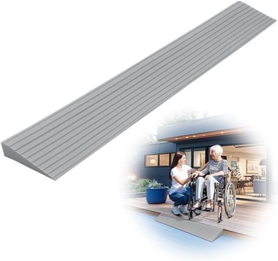 Antislip Drempelhelling voor Rolstoel, Rollator, Fiets en Kinderwagen - Duurzaam PVC (100x8x2.5 cm)
