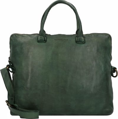 HAROLD'S Leren Business tas Laptoptas met laptopvak Submarine Post-Businessbag Green Donkergroen