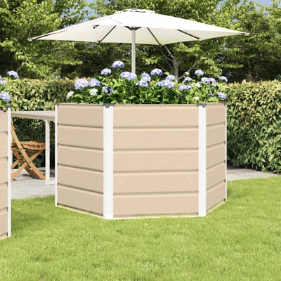 vidaXL - Plantenbak - Ivoor - 129 - x - 129 - x - 75 - cm - Staal