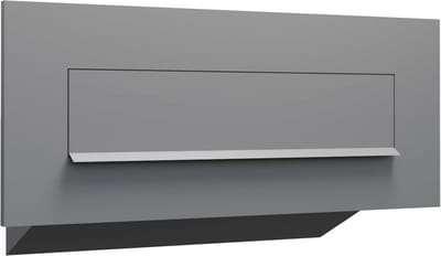 Muurdoorwerpbrievenbus in grijze metallic afwerking, verstelbare schachtlengte voor een perfecte pasvorm