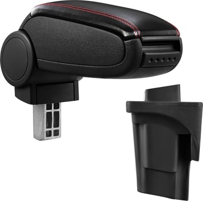 Armsteun-Seat Leon 1P-2005-2012-kunstleer-zwart+rood stiksel