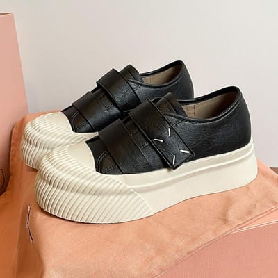 Grote Ronde Neus Onzichtbare Hoogte Verhogende Binnenzool Klittenband Koekje Casual Schoenen Dames Preppy Stijl Witte Schoenen 40 zwart