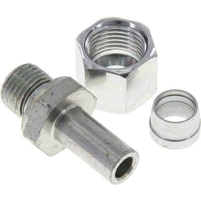 10L & G1/4'' Verzinkt Stalen Rechte Draaidoorvoer Buitendraad 315bar NBR Verstelbaar ISO 8434-1 [2 Stuks]