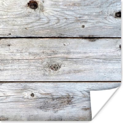Poster Wit - Hout - Planken - 100x100 cm XXL