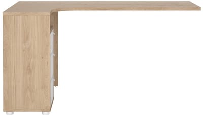 Hoekbureau Sign top met Kastje Hickory/Wit - Giga Living