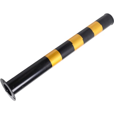 Veiligheidspaal 29,5 inch Hoogte 3 inch Diameter Koudgewalst Staal Parkeerbarrière Pijp Zwart en Geel black