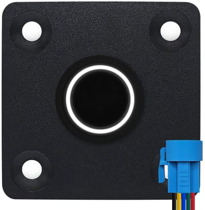 ProRide Metalen drukschakelaar Inbouwpaneel 12V ON-OFF - 16mm - met Aansluitkabel - 12V/24V - LED indicatie Wit