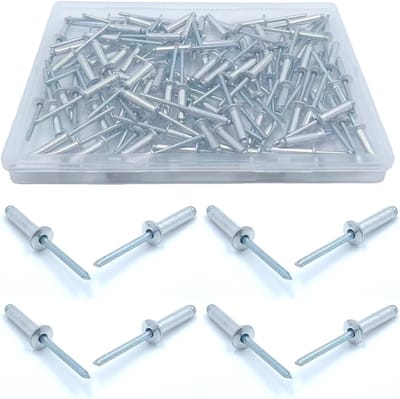 Set van 60 Aluminium Blindklinknagels 4.8 x 18 mm met Grote Flens voor Meubels en Mechanische Apparatuur