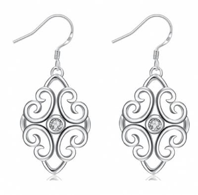 Oorbellen-Sofie-Zilver-Zirkonia steentje- 2.5 cm - Charme Bijoux