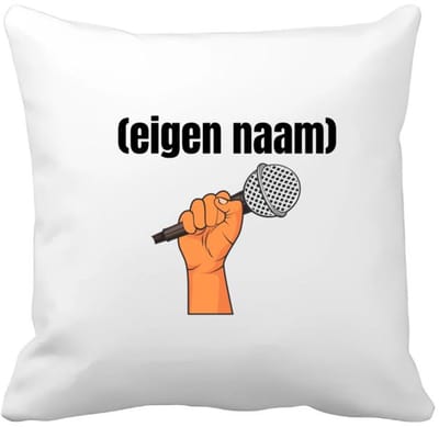 Akyol - microfoon met hand met eigen naam Kussen hoes - Microfoon - muziek liefhebbers - iemand die houdt van muziek - verjaardag - cadeau - kado - 40 bij 40 cm