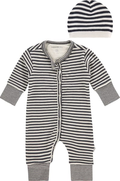 Noppies - Kledingset - 2delig - Boxpak - Knit - Alonei gestreept - Beanie Muts Aniam - Maat 56