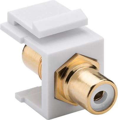 Keystone module Tulp RCA (v) - Tulp RCA (v) audio links (wit) verguld / wit
