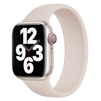Apple Siliconen solobandje voor de Apple Watch | 44/45/46/49 mm - Maat 7 - Starlight